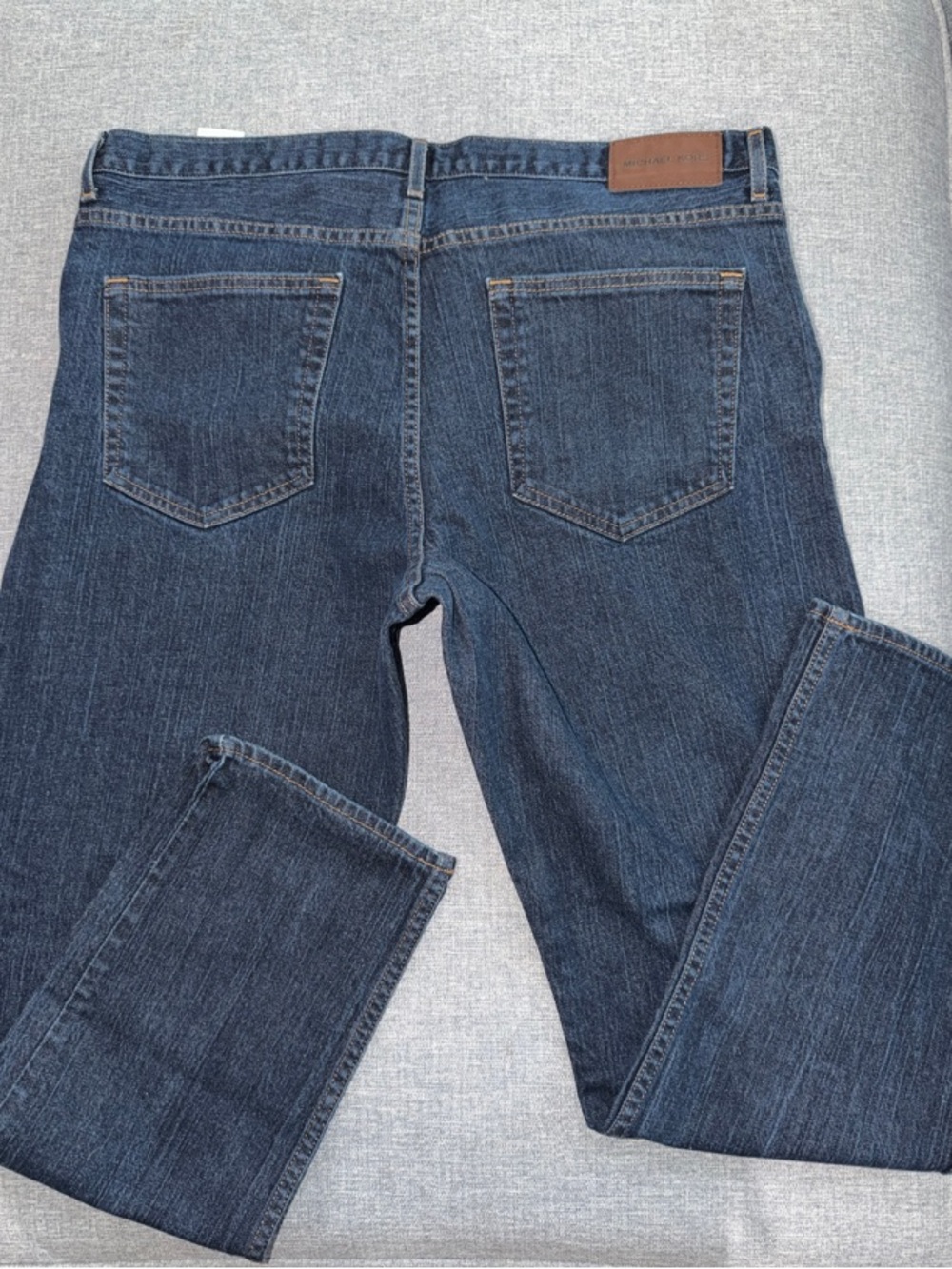 Michael Kors Men's Dark Blue Straight-Leg Tailored Fit Jeans-38/30